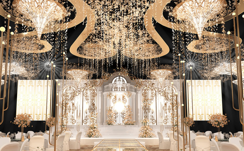 绥芬河花木兰喜事汇金色大厅效果展示